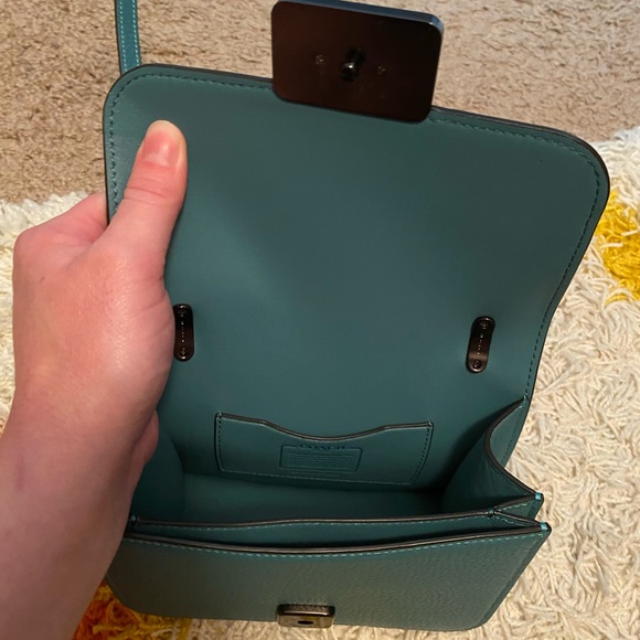 Coach Alie Shoulder Bag 18 Pewter and Retro Teal - Picture 6 of 7